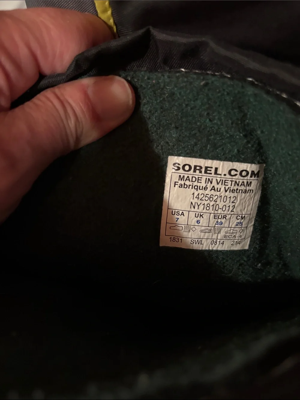 Sorel Kids Black Boot with Yellow Accents